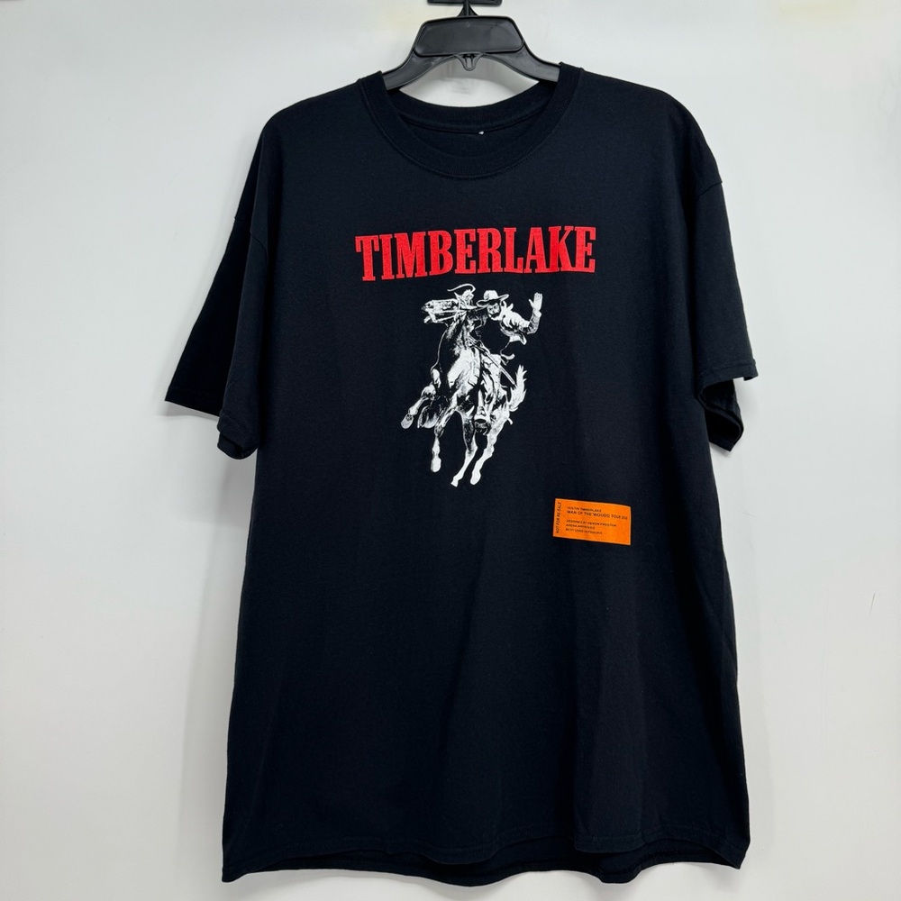 Justin Timberlake 2018 Man Of The Woods Tour Dbl Sided Size XL Black T Shirt